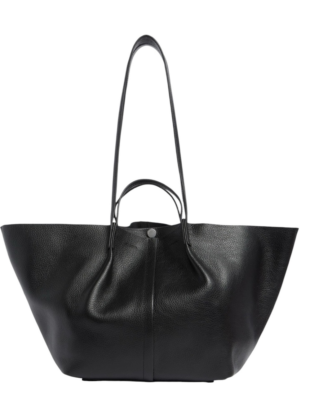 AllSaints Odette Black Pebbled Leather Tote Bag Large Shopper NWT Dust Bag Inclu